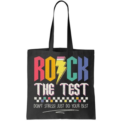 Funny Rock The Test Don't Stress Testing Day Teacher Student Bag