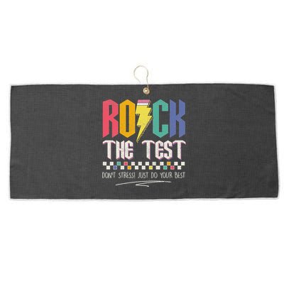 Funny Rock The Test Don't Stress Testing Day Teacher Student Large Microfiber Waffle Golf Towel