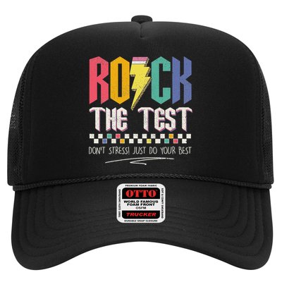 Funny Rock The Test Don't Stress Testing Day Teacher Student Trucker Hat