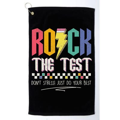 Funny Rock The Test Don't Stress Testing Day Teacher Student Golf Towel