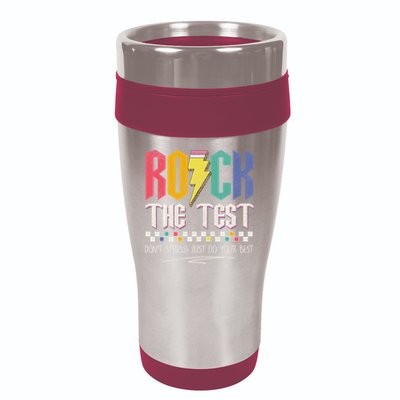 Funny Rock The Test Don't Stress Testing Day Teacher Student 16oz Travel Tumbler