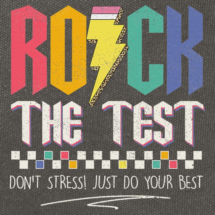 Funny Rock The Test Don't Stress Testing Day Teacher Student Cotton Canvas Backpack