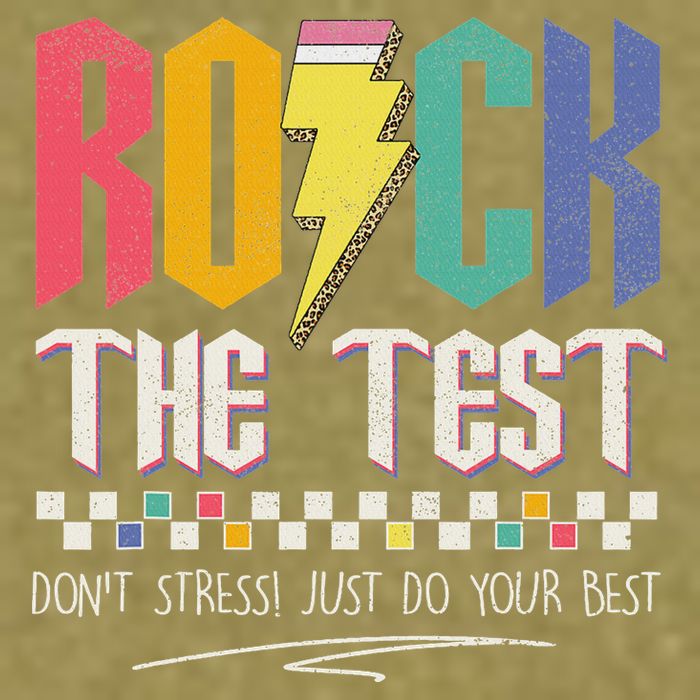 Funny Rock The Test Don't Stress Testing Day Teacher Student Garment-Dyed Women's Muscle Tee
