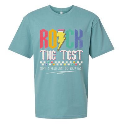Funny Rock The Test Don't Stress Testing Day Teacher Student Sueded Cloud Jersey T-Shirt