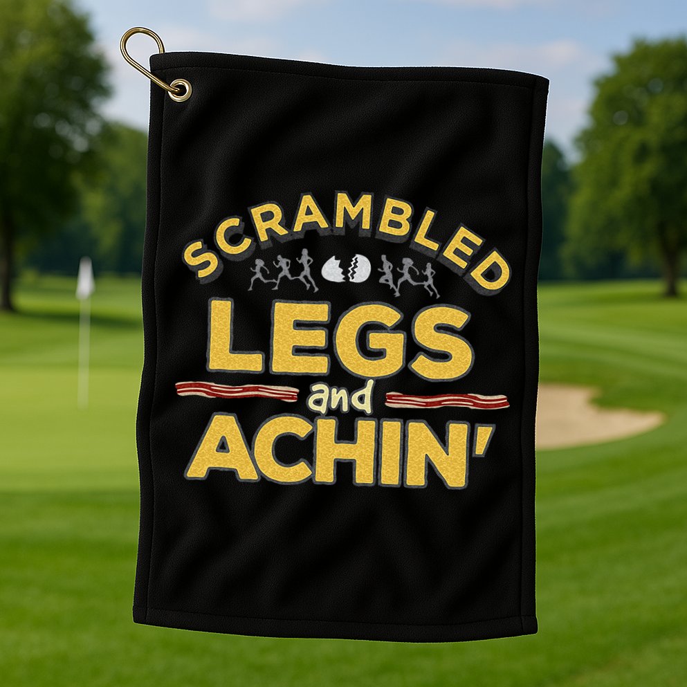 Fun Running Top Scrambled Legs And Achin! Golf Towel