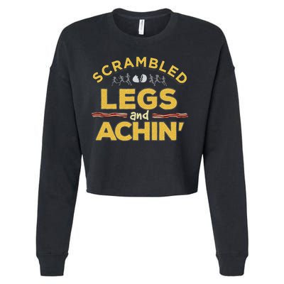 Fun Running Top Scrambled Legs And Achin! Cropped Pullover Crew