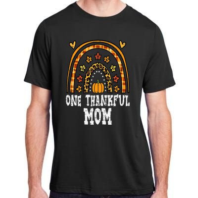 Fall Rainbow Thankful Mom Thanksgiving Family Mama Adult ChromaSoft Performance T-Shirt