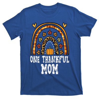 Fall Rainbow Thankful Mom Thanksgiving Family Mama T-Shirt