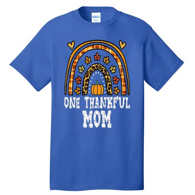 Fall Rainbow Thankful Mom Thanksgiving Family Mama Tall T-Shirt