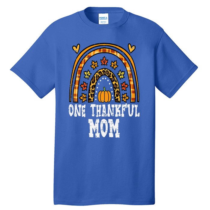 Fall Rainbow Thankful Mom Thanksgiving Family Mama Tall T-Shirt