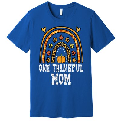 Fall Rainbow Thankful Mom Thanksgiving Family Mama Premium T-Shirt