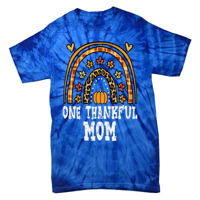 Fall Rainbow Thankful Mom Thanksgiving Family Mama Tie-Dye T-Shirt