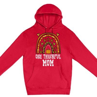 Fall Rainbow Thankful Mom Thanksgiving Family Mama Premium Pullover Hoodie