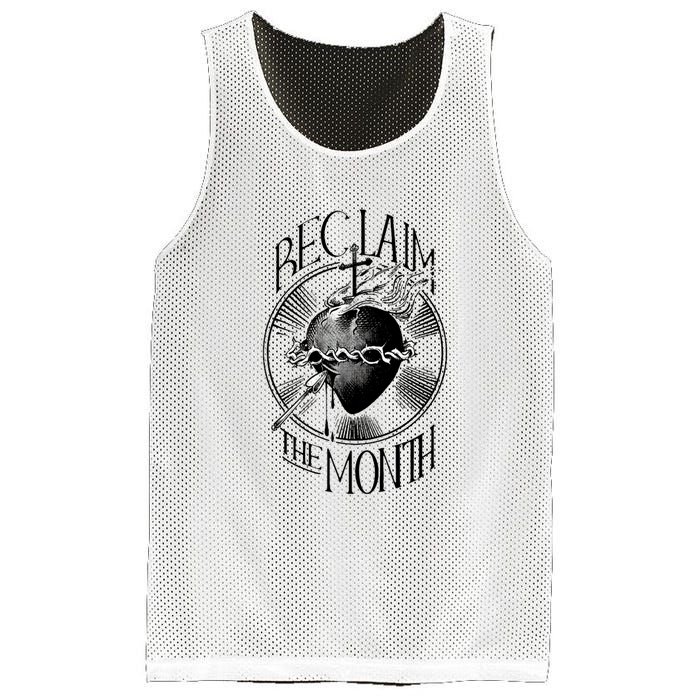 Funny Reclaim The Month Sacred Of Heart Of Jesus Mesh Reversible Basketball Jersey Tank