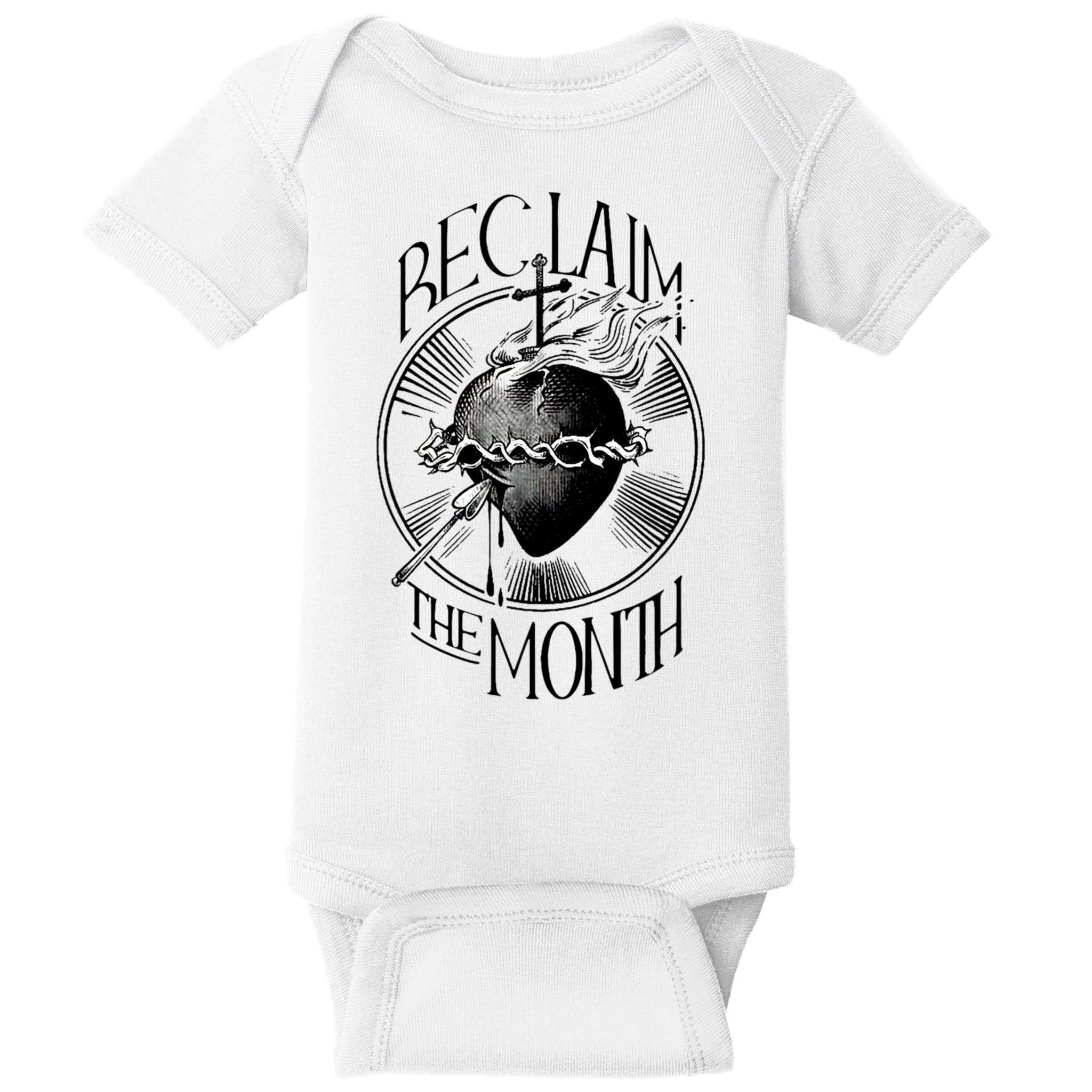 Funny Reclaim The Month Sacred Of Heart Of Jesus Baby Bodysuit