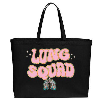 Funny Respiratory Therapist Rt Lung Squad Retro Lungs Cotton Canvas Jumbo Tote