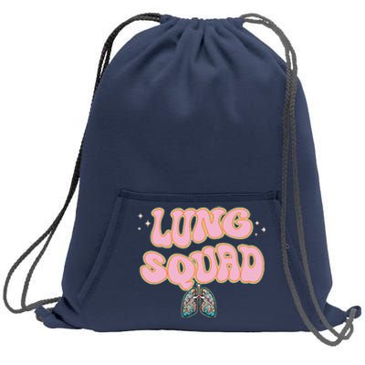 Funny Respiratory Therapist Rt Lung Squad Retro Lungs Sweatshirt Cinch Pack Bag