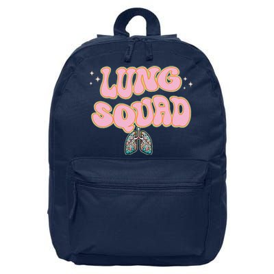 Funny Respiratory Therapist Rt Lung Squad Retro Lungs 16 in Basic Backpack