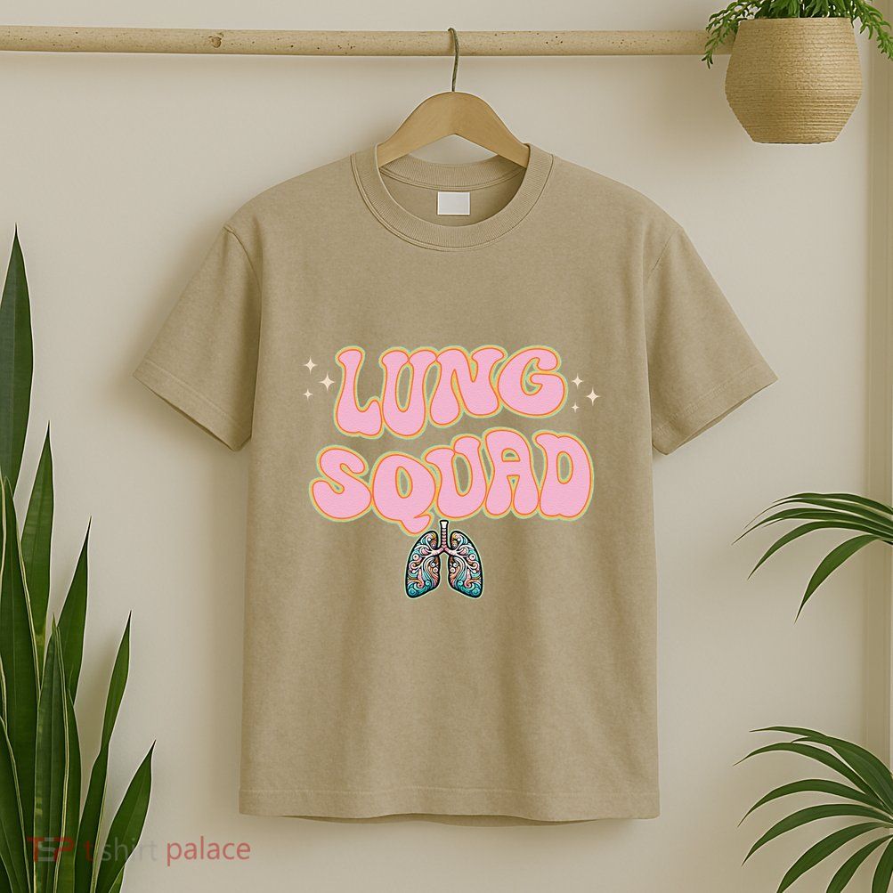Funny Respiratory Therapist Rt Lung Squad Retro Lungs T-Shirt