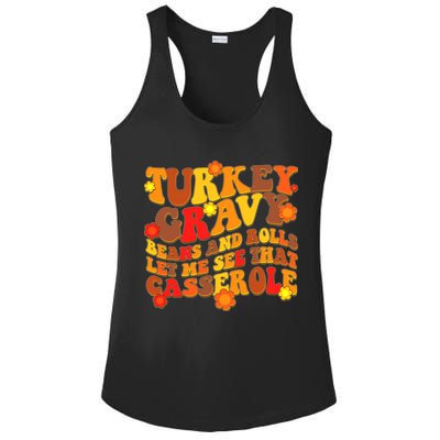 Funny Retro Thanksgiving Turkey Gravy Beans And Rolls Let Me See That Casserole Ladies PosiCharge Competitor Racerback Tank