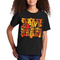 Funny Retro Thanksgiving Turkey Gravy Beans And Rolls Let Me See That Casserole Kids T-Shirt