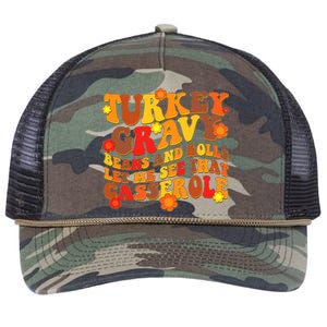 Funny Retro Thanksgiving Turkey Gravy Beans And Rolls Let Me See That Casserole Retro Rope Trucker Hat Cap