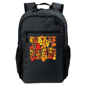 Funny Retro Thanksgiving Turkey Gravy Beans And Rolls Let Me See That Casserole Daily Commute Backpack