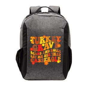 Funny Retro Thanksgiving Turkey Gravy Beans And Rolls Let Me See That Casserole Vector Backpack