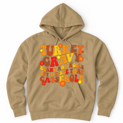 Funny Retro Thanksgiving Turkey Gravy Beans And Rolls Let Me See That Casserole Hoodie