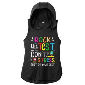 Funny Rock The Test Testing Day For Teacher Student Ladies PosiCharge Tri-Blend Wicking Draft Hoodie Tank