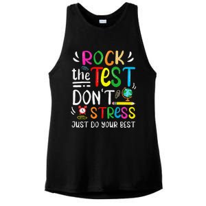 Funny Rock The Test Testing Day For Teacher Student Ladies PosiCharge Tri-Blend Wicking Tank