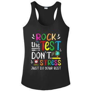 Funny Rock The Test Testing Day For Teacher Student Ladies PosiCharge Competitor Racerback Tank