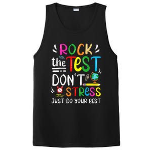 Funny Rock The Test Testing Day For Teacher Student PosiCharge Competitor Tank