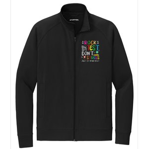 Funny Rock The Test Testing Day For Teacher Student Stretch Full-Zip Cadet Jacket