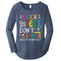 Funny Rock The Test Testing Day For Teacher Student Women's Perfect Tri Tunic Long Sleeve Shirt