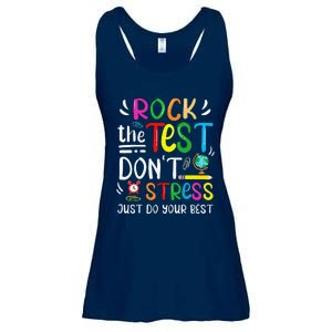 Funny Rock The Test Testing Day For Teacher Student Ladies Essential Flowy Tank