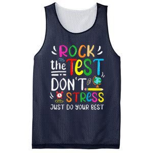 Funny Rock The Test Testing Day For Teacher Student Mesh Reversible Basketball Jersey Tank