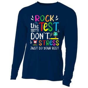 Funny Rock The Test Testing Day For Teacher Student Cooling Performance Long Sleeve Crew