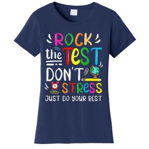 Funny Rock The Test Testing Day For Teacher Student Women's T-Shirt