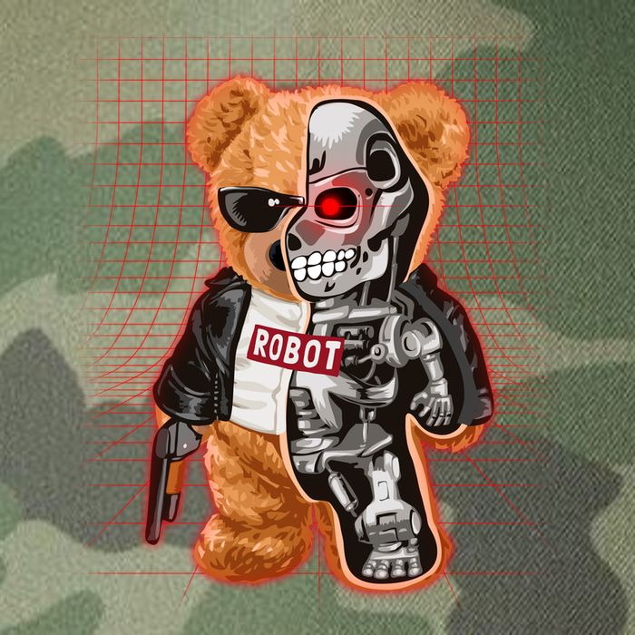 Funny Robot Terminator Teddy Bear Legacy Tie Dye Trucker Hat