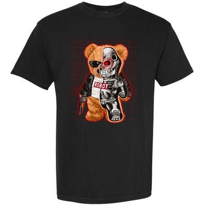 Funny Robot Terminator Teddy Bear Garment-Dyed Heavyweight T-Shirt