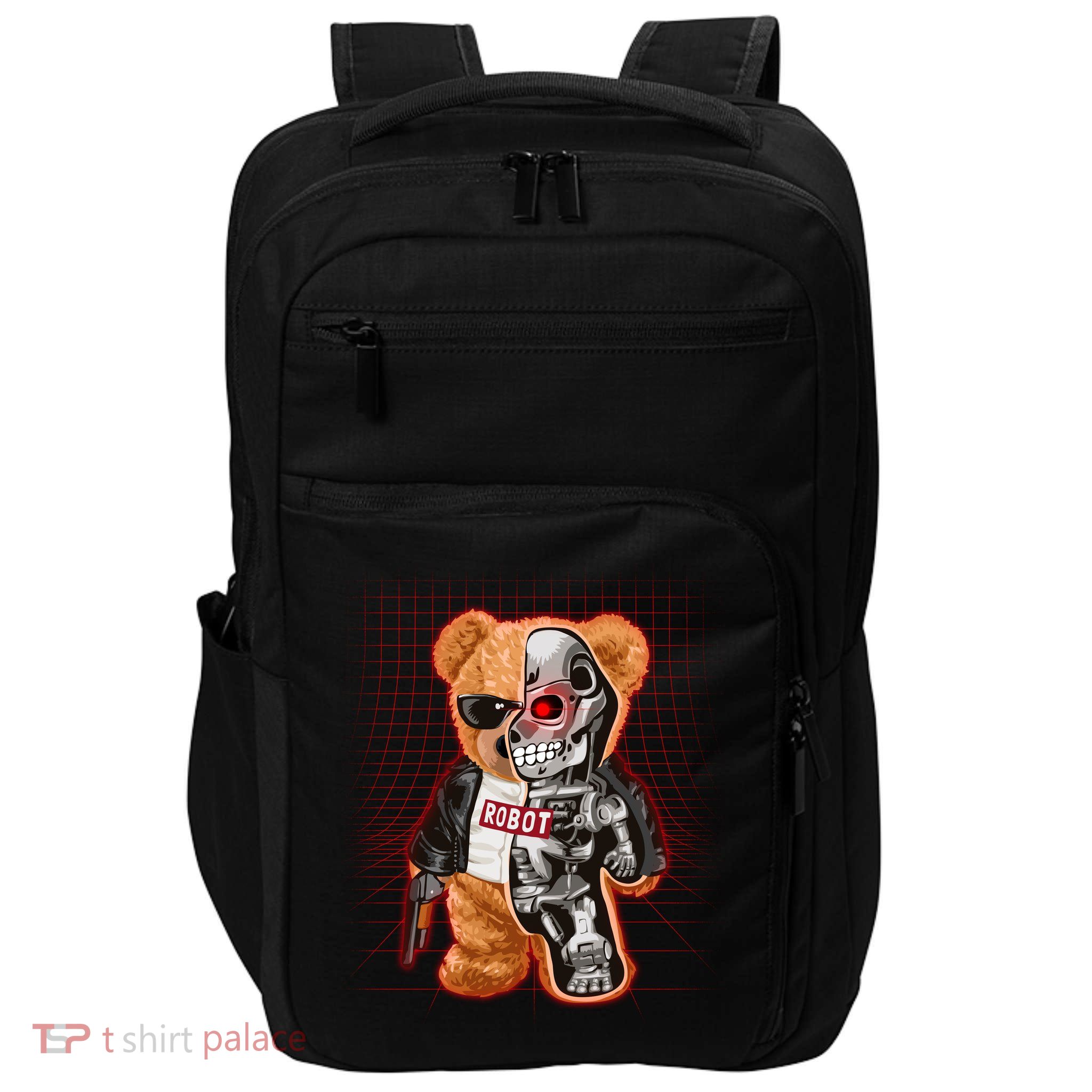 Funny Robot Terminator Teddy Bear Impact Tech Backpack