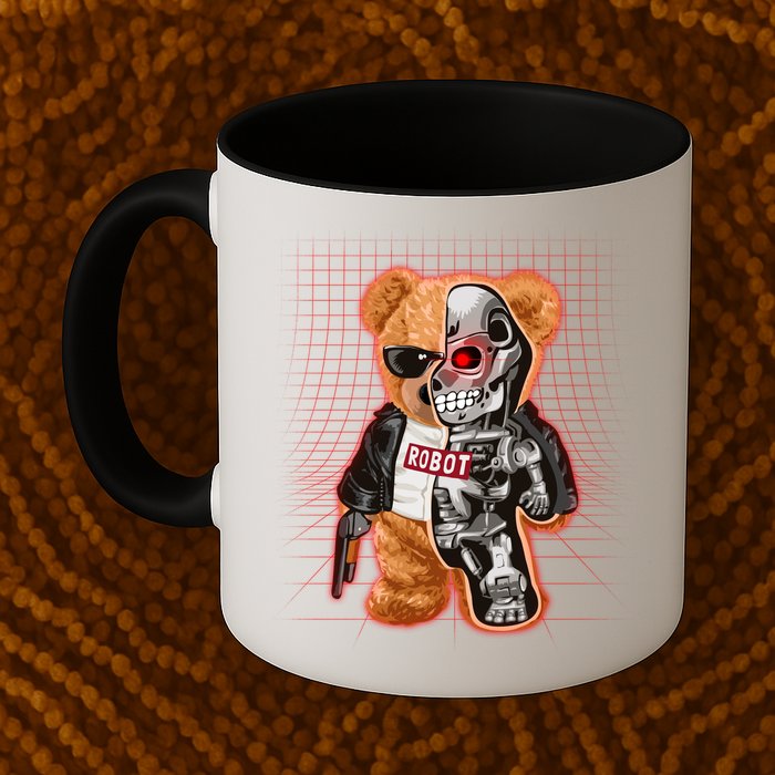 Funny Robot Terminator Teddy Bear Mug