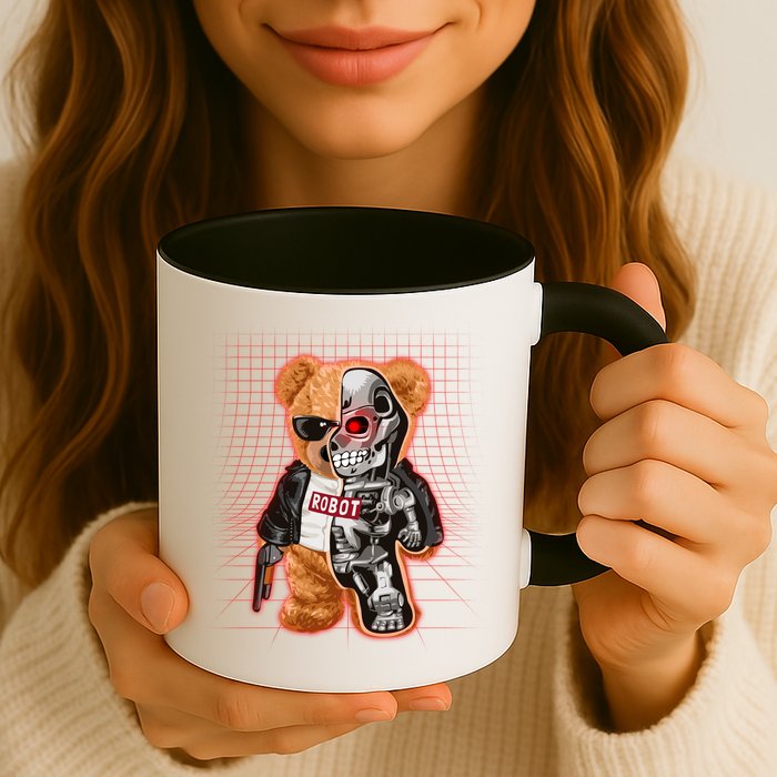 Funny Robot Terminator Teddy Bear Mug