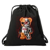 Funny Robot Terminator Teddy Bear Drawstring Bag