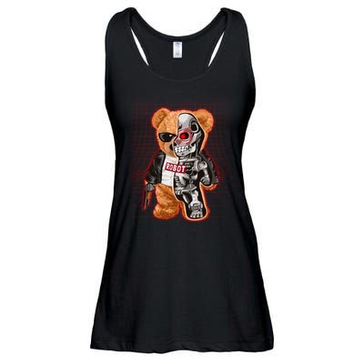 Funny Robot Terminator Teddy Bear Ladies Essential Flowy Tank