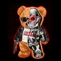 Funny Robot Terminator Teddy Bear 16 in Basic Backpack