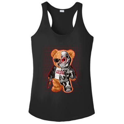 Funny Robot Terminator Teddy Bear Ladies PosiCharge Competitor Racerback Tank
