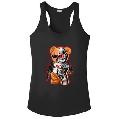 Funny Robot Terminator Teddy Bear Ladies PosiCharge Competitor Racerback Tank