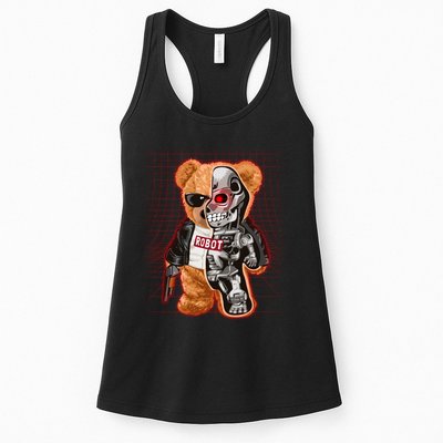 Funny Robot Terminator Teddy Bear Womens Tank Top